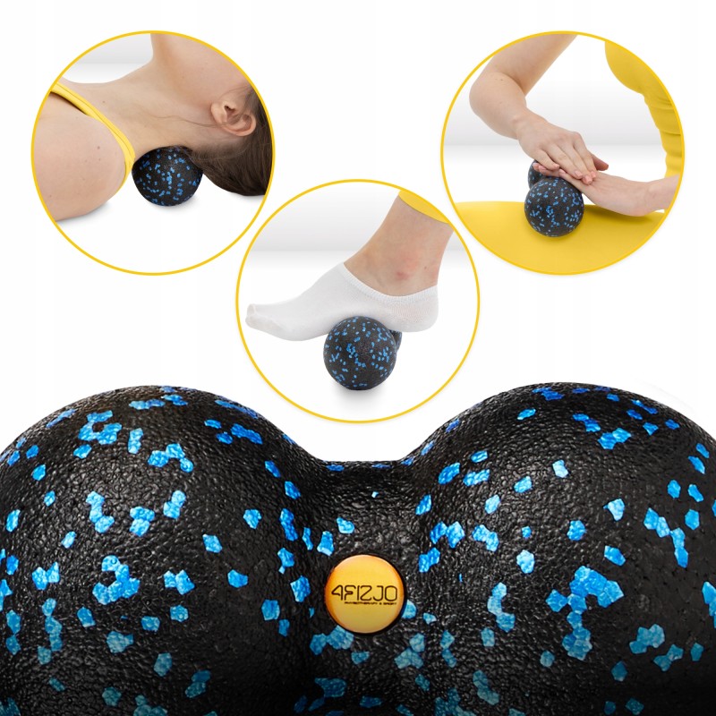 Масажний м'яч подвійний 4FIZJO EPP DuoBall 08 Black/Blue (P-5907222931318)