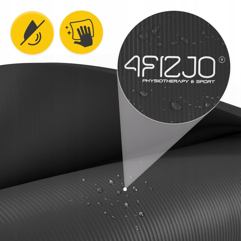 Килимок (мат) спортивний 4FIZJO NBR 180 x 60 x 1 см для йоги та фітнесу Black (P-5907222931462)