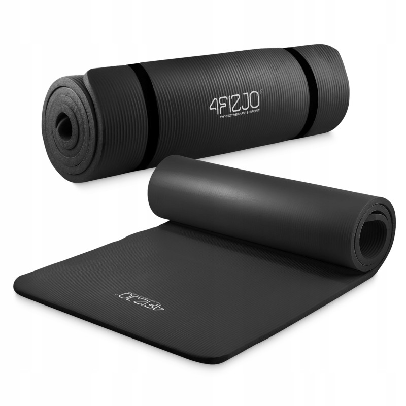 Килимок (мат) спортивний 4FIZJO NBR 180 x 60 x 1 см для йоги та фітнесу Black (P-5907222931462)