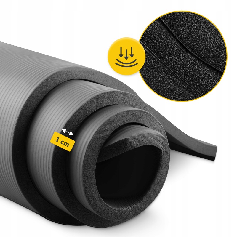 Килимок (мат) спортивний 4FIZJO NBR 180 x 60 x 1 см для йоги та фітнесу Black (P-5907222931462)