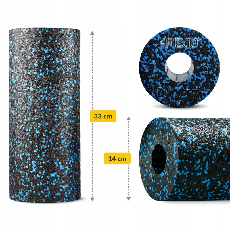 Масажний ролик 4FIZJO EPP PRO+ 33 x 14 см (валик, роллер) гладкий Black/Blue (P-5907222931417)