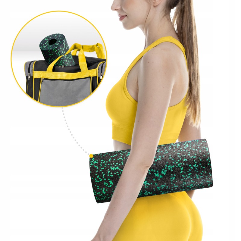 Масажний ролик 4FIZJO EPP PRO+ 33 x 14 см (валик, роллер) гладкий Black/Green (P-5907222931424)