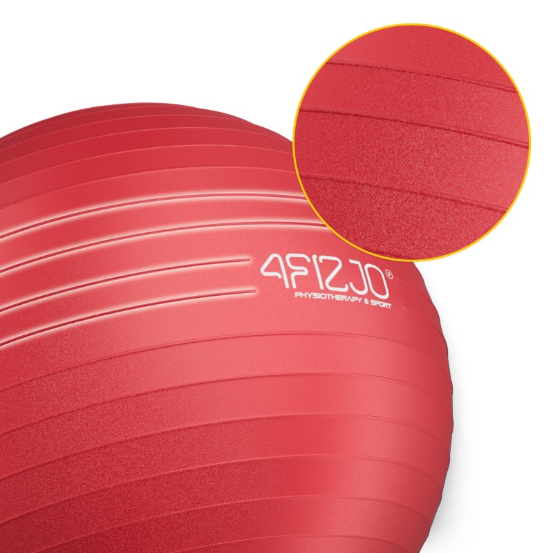 М'яч для фітнесу (фітбол) 4FIZJO 55 см Anti-Burst Red (P-5907222931509)