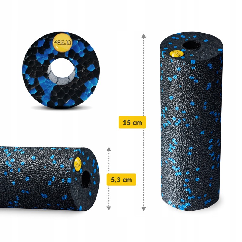 Масажний ролик 4FIZJO Mini Foam Roller 15 x 5.3 см (валик, роллер) Black/Blue (P-5907222931943)