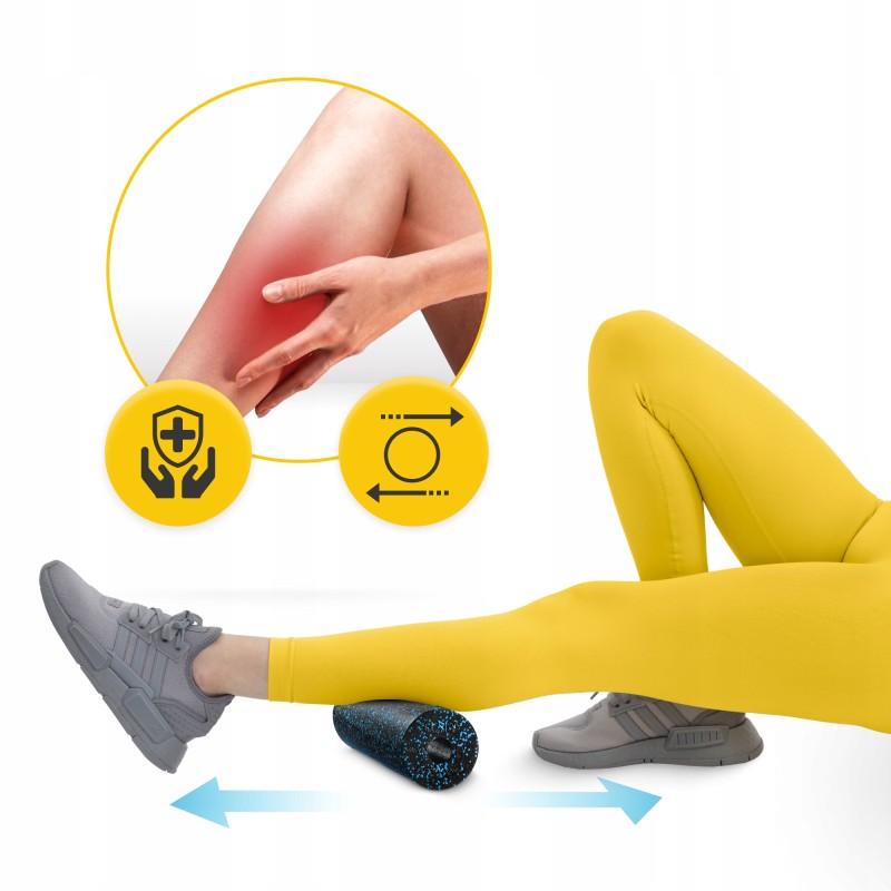 Масажний ролик 4FIZJO Mini Foam Roller 15 x 5.3 см (валик, роллер) Black/Blue (P-5907222931943)