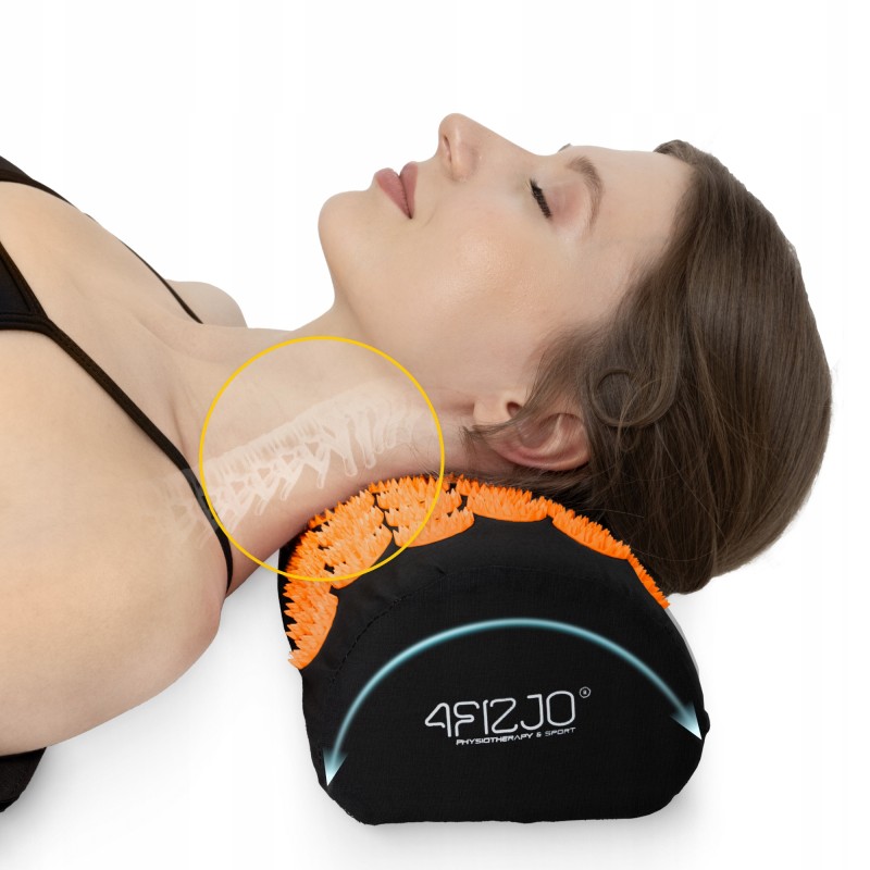 Килимок акупунктурний з валиком 4FIZJO Classic Mat Аплікатор Кузнєцова Black/Orange (P-5907222931752)