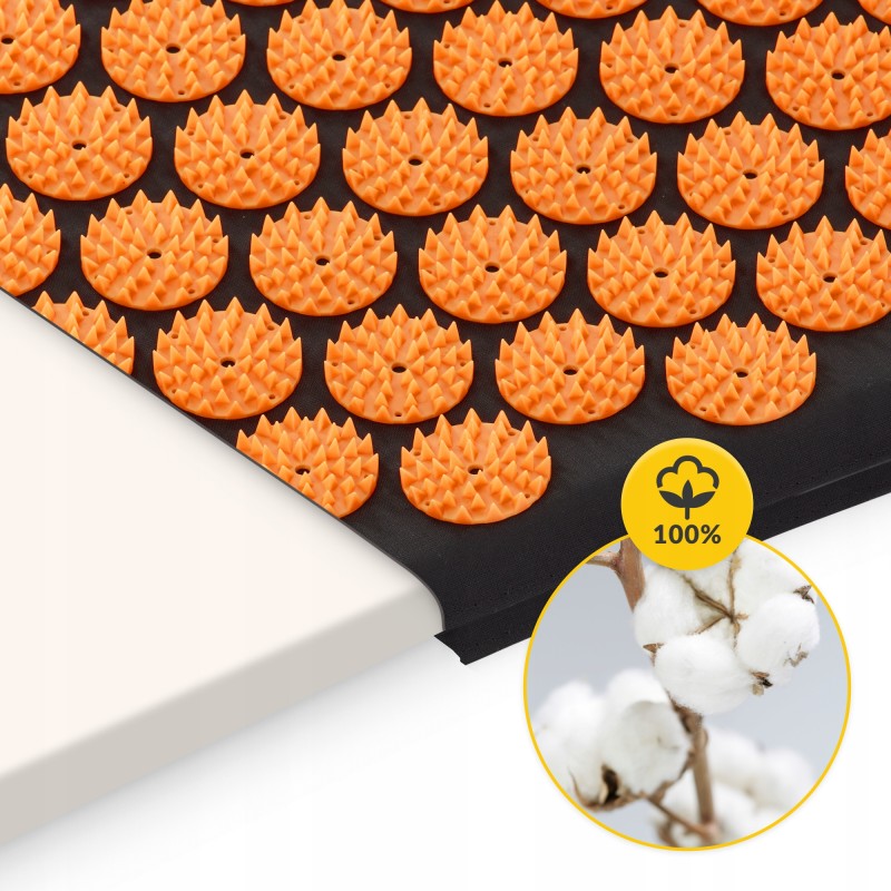 Килимок акупунктурний з валиком 4FIZJO Classic Mat Аплікатор Кузнєцова Black/Orange (P-5907222931752)