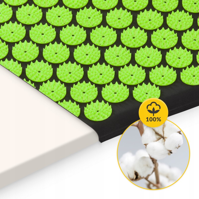 Килимок акупунктурний з валиком 4FIZJO Classic Mat XL Аплікатор Кузнєцова Black/Green (P-5907222931769)