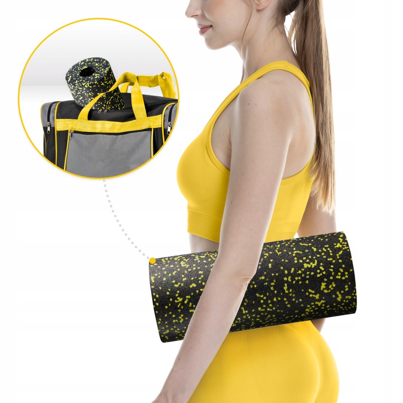 Масажний ролик 4FIZJO EPP PRO+ 33 x 14 см (валик, роллер) гладкий Black/Yellow (P-5907222931431)