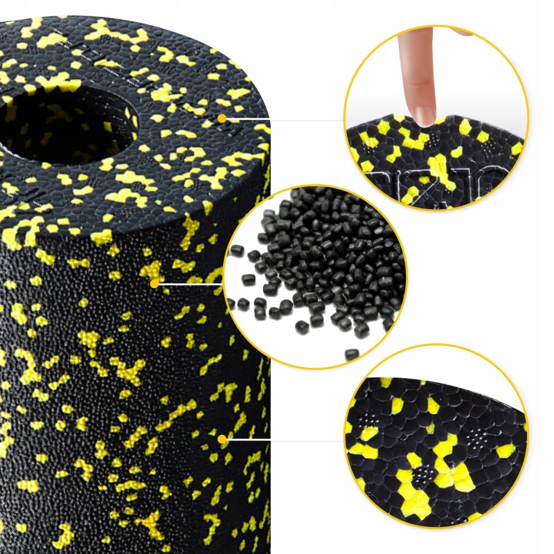 Масажний ролик 4FIZJO EPP PRO+ 33 x 14 см (валик, роллер) гладкий Black/Yellow (P-5907222931431)