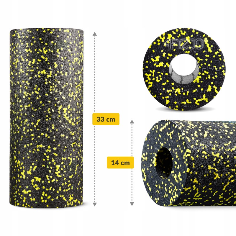 Масажний ролик 4FIZJO EPP PRO+ 33 x 14 см (валик, роллер) гладкий Black/Yellow (P-5907222931431)