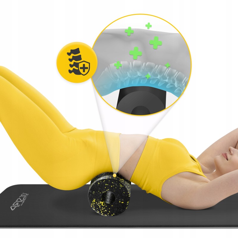 Масажний ролик 4FIZJO EPP PRO+ 33 x 14 см (валик, роллер) гладкий Black/Yellow (P-5907222931431)