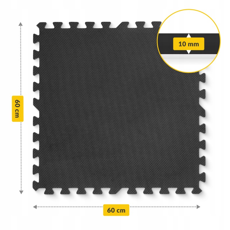 Мат-пазл (ластівчин хвіст) 4FIZJO Mat Puzzle EVA 120 x 120 x 1 cм Black (P-5907222931011)