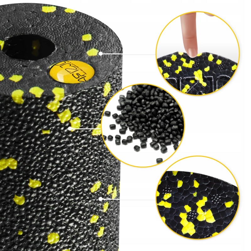 Масажний ролик 4FIZJO Mini Foam Roller 15 x 5.3 см (валик, роллер) Black/Yellow (P-5907222931790)