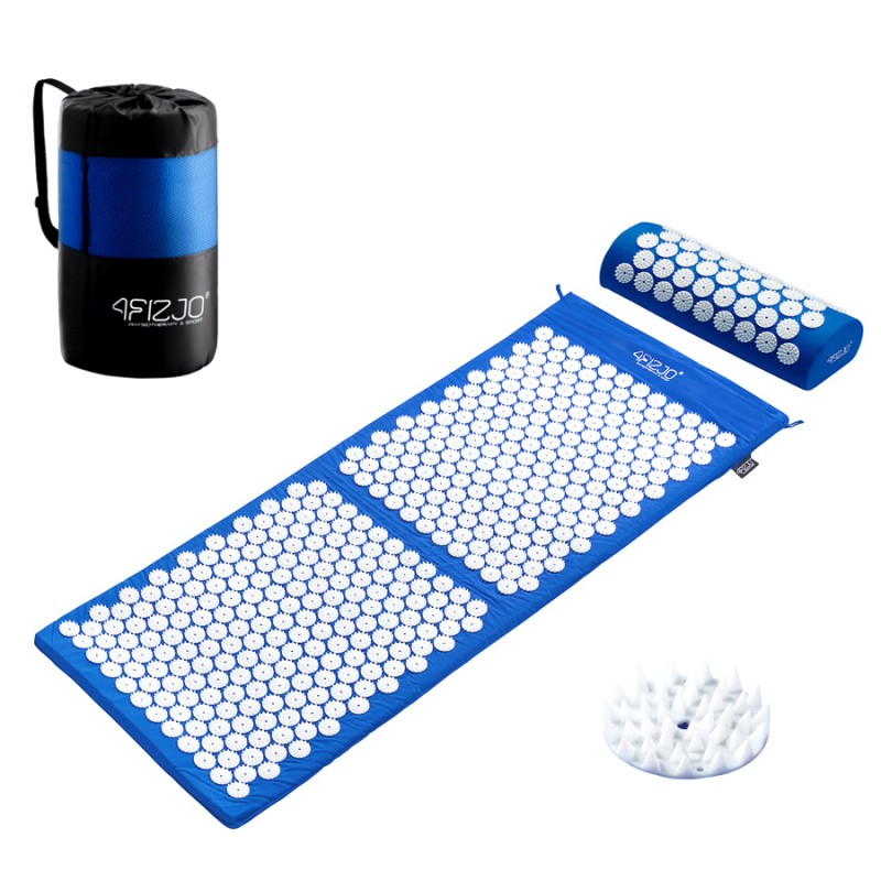 Килимок акупунктурний з валиком 4FIZJO Classic Mat XL Аплікатор Кузнєцова Blue/White (P-5907222931707)