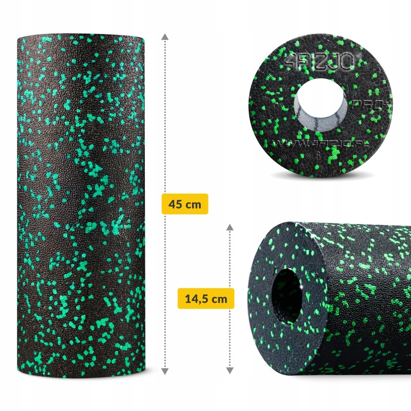 Масажний ролик 4FIZJO EPP PRO+ 45 x 14.5 см (валик, роллер) гладкий Black/Green (P-5907739310590)