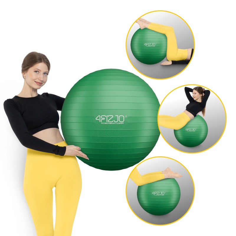 М'яч для фітнесу (фітбол) 4FIZJO 75 см Anti-Burst Green (P-5907222931189)