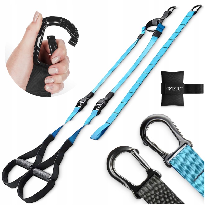 Петлі для функціонального тренінгу 4FIZJO підвісна система Black/Sky Blue (P-5907739311016)