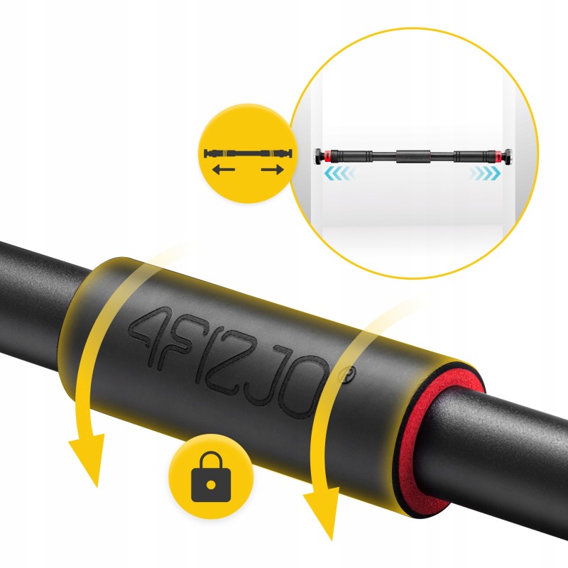 Турнік розсувний 4FIZJO 66-100 см Black/Red (P-5907739310385)