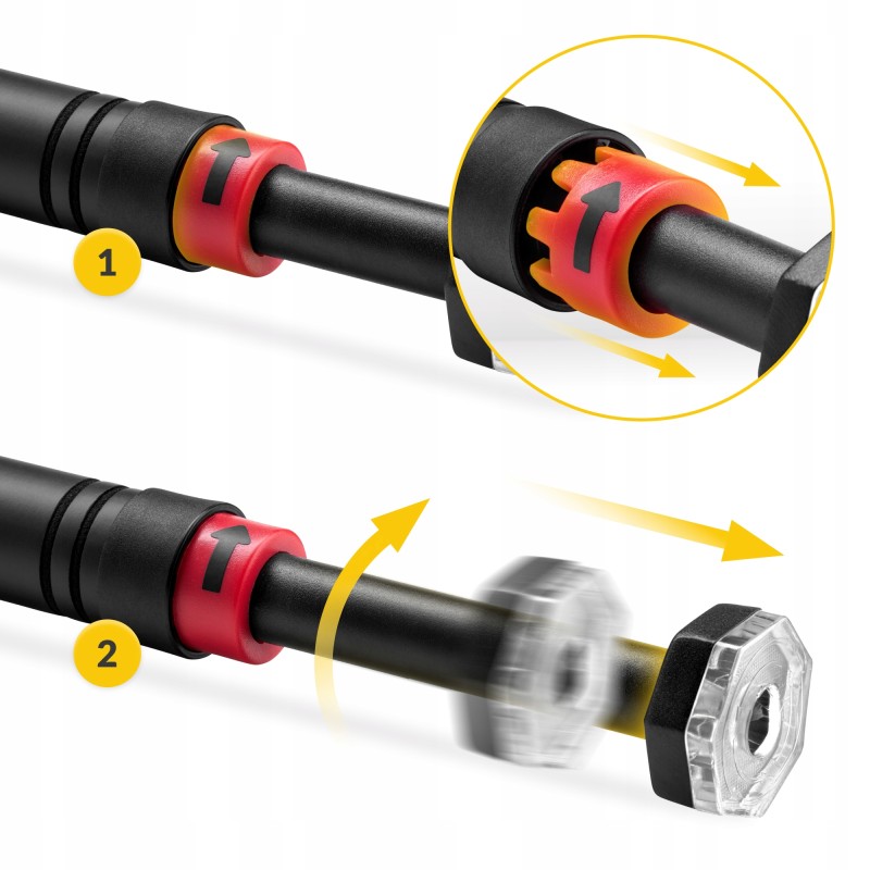 Турнік розсувний 4FIZJO 66-100 см Black/Red (P-5907739310385)
