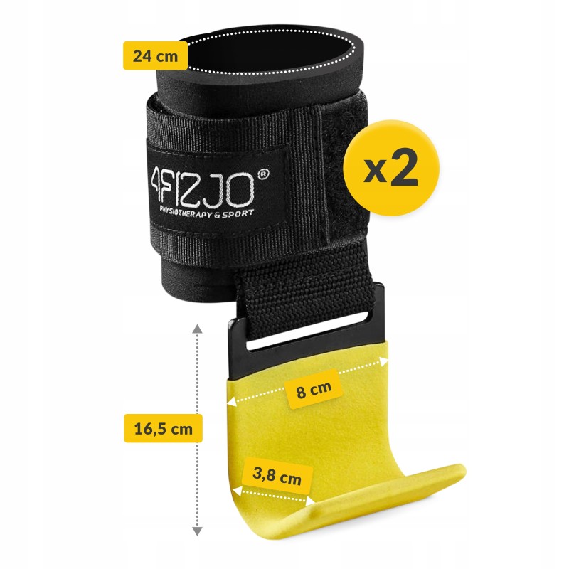 Гачки для перекладини та тяги 4FIZJO Hooks Black/Yellow (P-5907739311078)