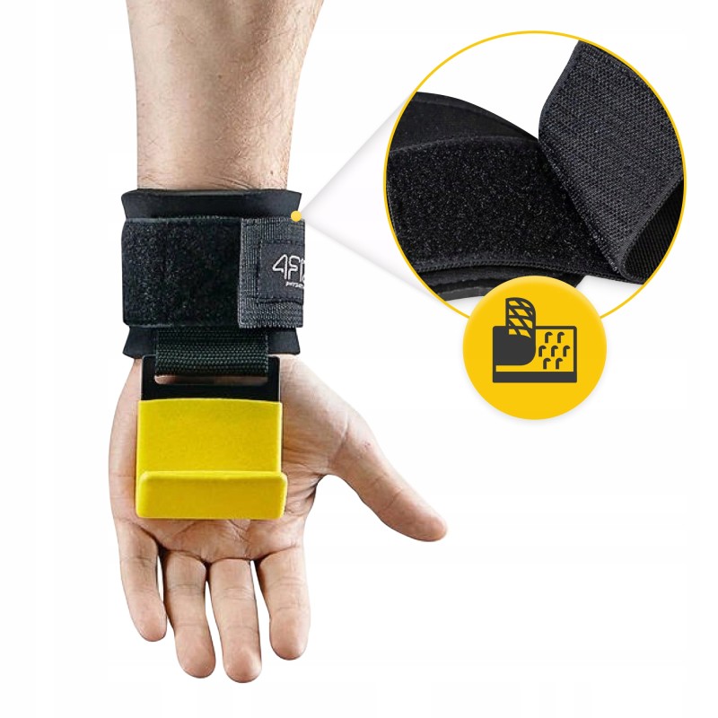 Гачки для перекладини та тяги 4FIZJO Hooks Black/Yellow (P-5907739311078)