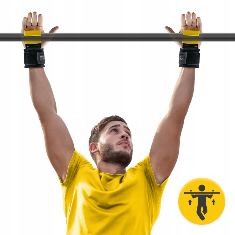 Гачки для перекладини та тяги 4FIZJO Hooks Black/Yellow (P-5907739311078)