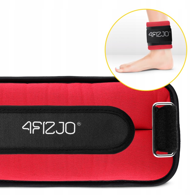 Обважнювачі-манжети для ніг та рук 4FIZJO 2 x 1 кг Black/Red (P-5907739311085)