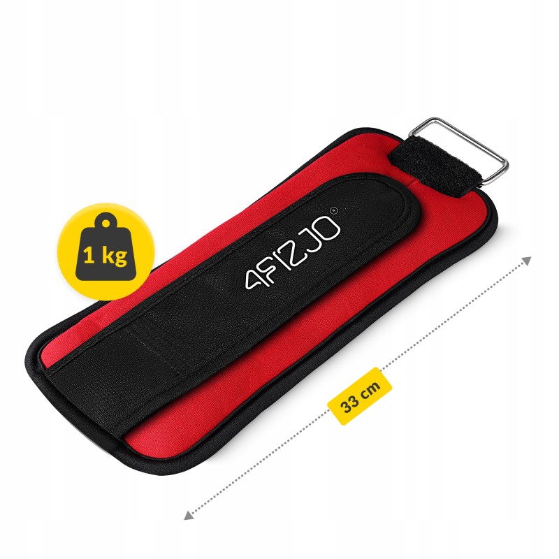 Обважнювачі-манжети для ніг та рук 4FIZJO 2 x 1 кг Black/Red (P-5907739311085)