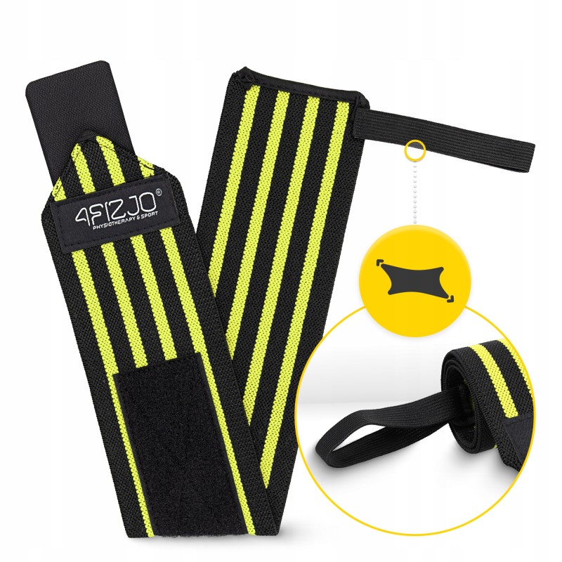Бинти для зап'ясть (кистьові бинти) 4FIZJO Wrist Wraps Black/Yellow (P-5907739311061)