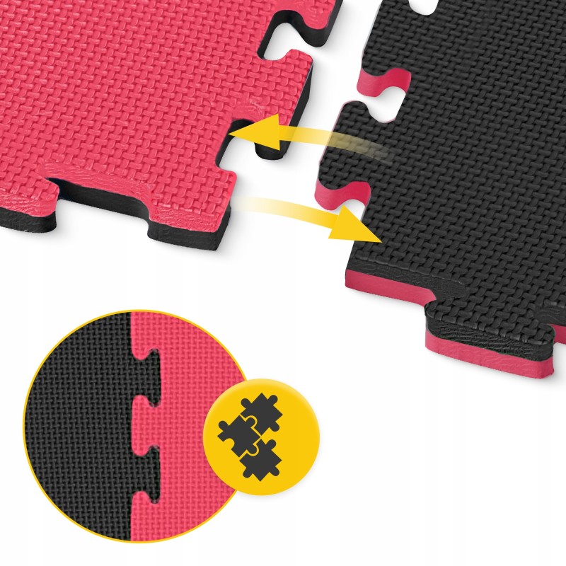 Мат-пазл (ласточкин хвіст) 4FIZJO Mat Puzzle EVA 100 x 100 x 2 cм Black/Red (P-5907739310637)