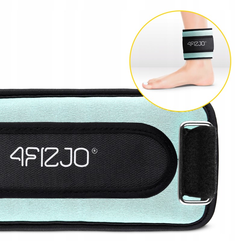 Обважнювачі-манжети для ніг та рук 4FIZJO 2 x 0.5 кг Black/Turquoise (P-5907739311887)