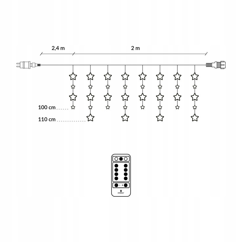 Гірлянда бахрома вулична (зовнішня) Springos 2 м 136 LED Pilot CL4008 Mix