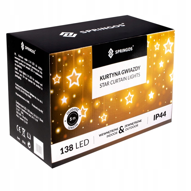 Гірлянда бахрома вулична (зовнішня) Springos 2 м 138 LED CL4011 Cold White