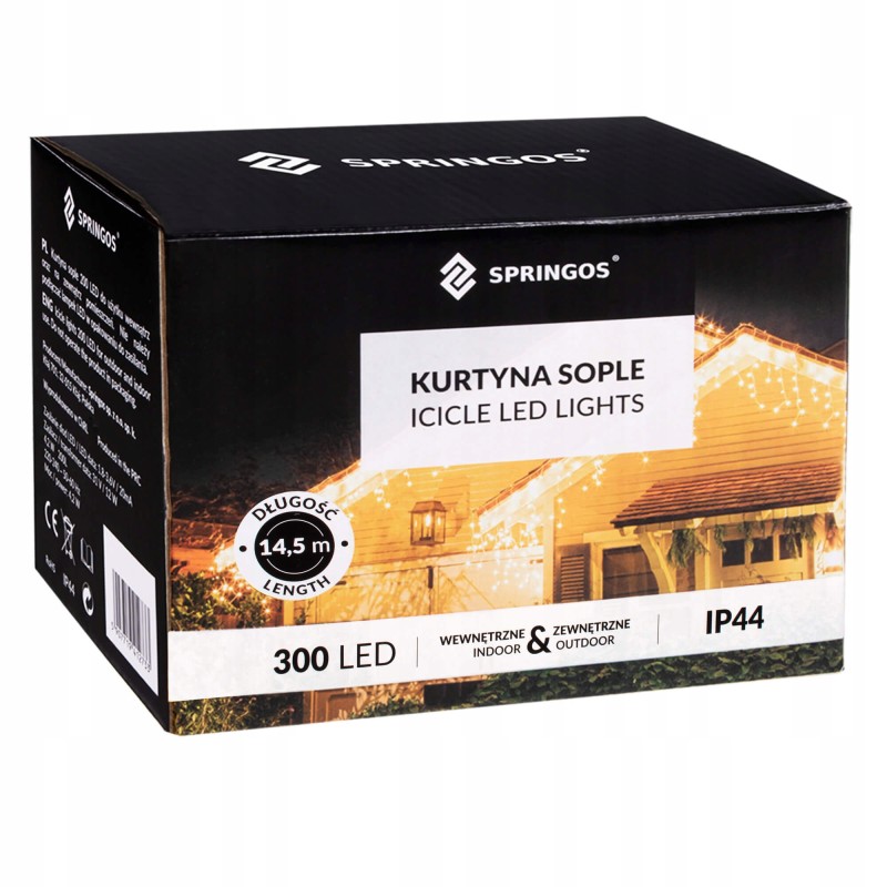 Гірлянда бахрома вулична (зовнішня) Springos 12 м 300 LED CL302 Blue