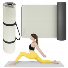 Килимок (мат) спортивний 4FIZJO TPE 180 x 60 x 1 см для йоги та фітнесу Grey/Black (P-5907739311931)