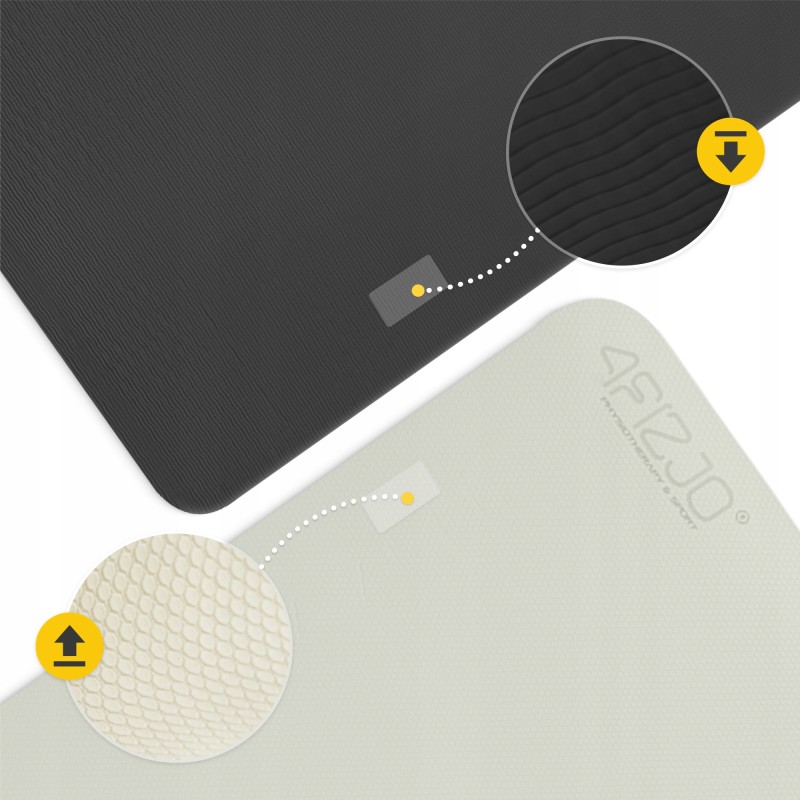 Килимок (мат) спортивний 4FIZJO TPE 180 x 60 x 1 см для йоги та фітнесу Grey/Black (P-5907739311931)