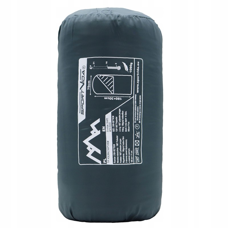 Спальний мішок (спальник) ковдра SportVida SV-CC0065 +2 ...+21°C R Navy Green/Orange