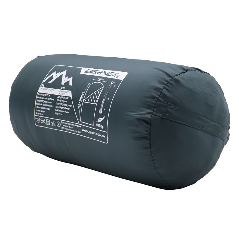 Спальний мішок (спальник) ковдра SportVida SV-CC0063 +2 ...+21°C R Navy Green/Red
