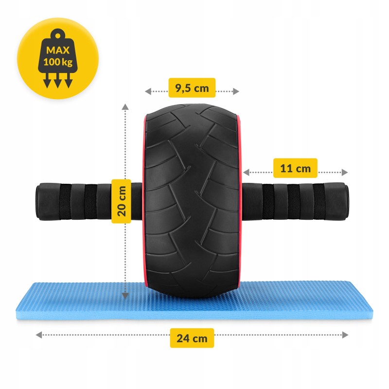 Ролик (гімнастичне колесо) для преса 4FIZJO Ab Wheel XL Black/Red (P-5907739312747)