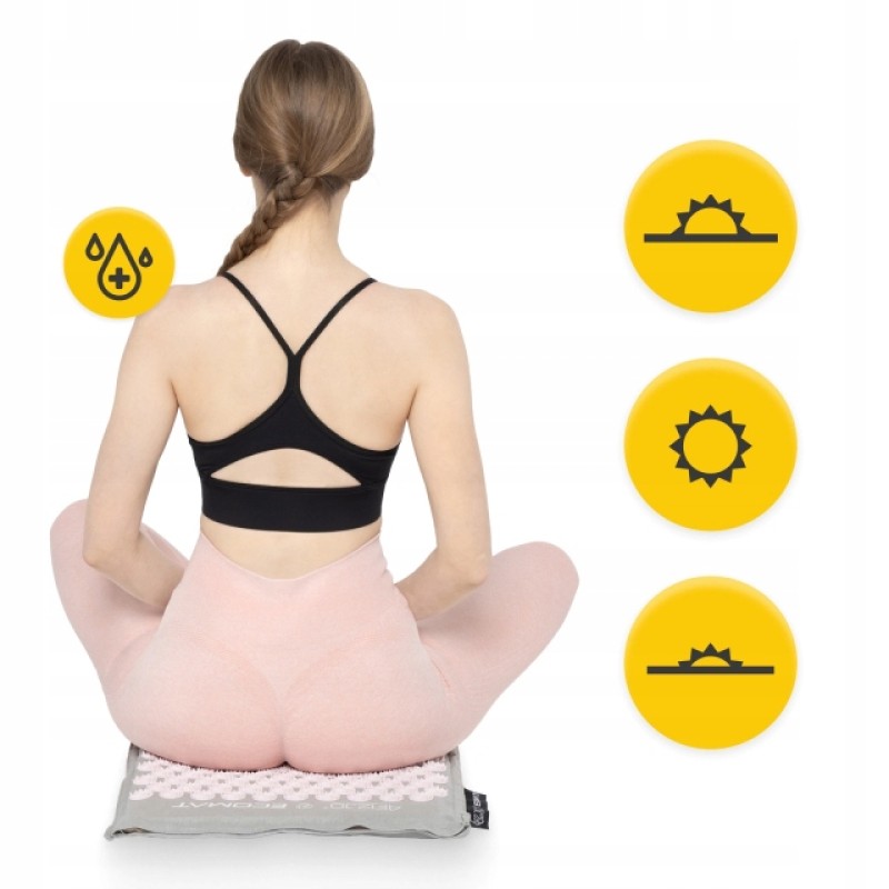 Килимок акупунктурний з подушкою 4FIZJO Eco Mat Аплікатор Кузнєцова Grey/Pink (P-5907739312174)