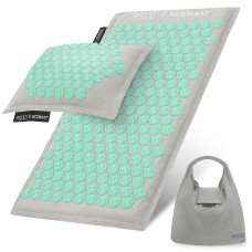 Килимок акупунктурний з подушкою 4FIZJO Eco Mat Аплікатор Кузнєцова Grey/Mint (P-5907739312181)