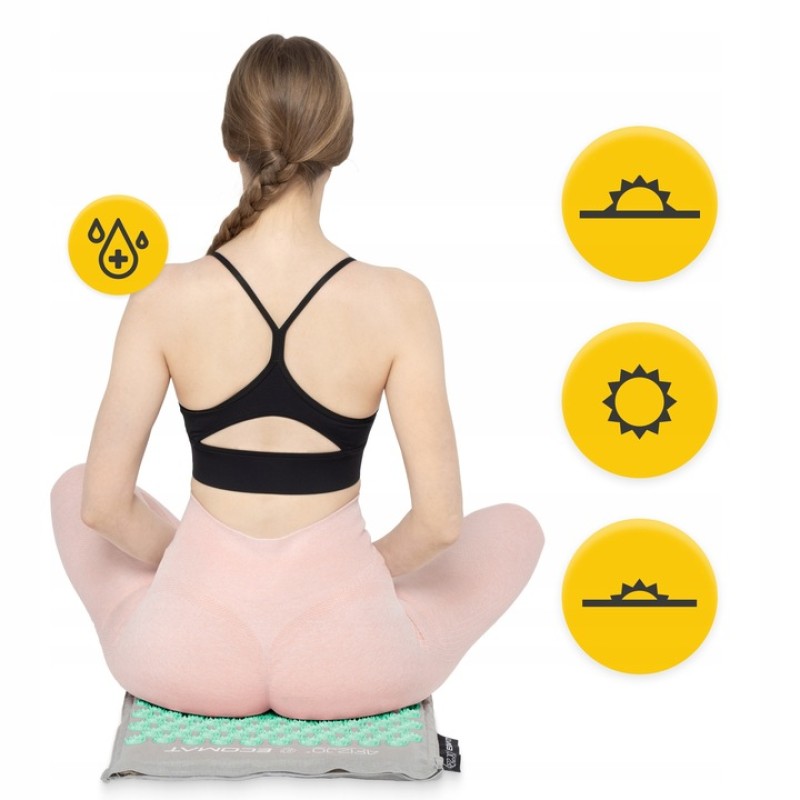 Килимок акупунктурний з подушкою 4FIZJO Eco Mat Аплікатор Кузнєцова Grey/Mint (P-5907739312181)