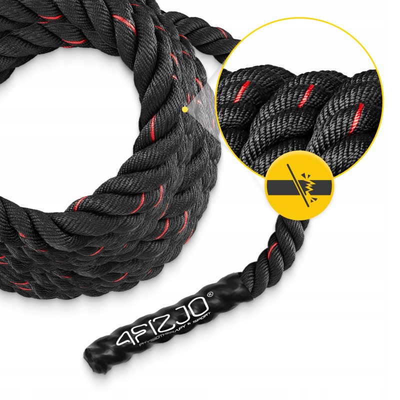 Канат тренувальний 4FIZJO Battle Rope 15 м для кросфіту Black (P-5907739312266)