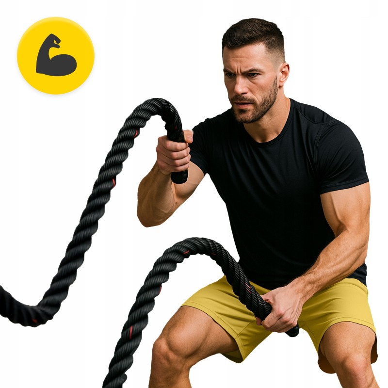 Канат тренувальний 4FIZJO Battle Rope 15 м для кросфіту Black (P-5907739312266)