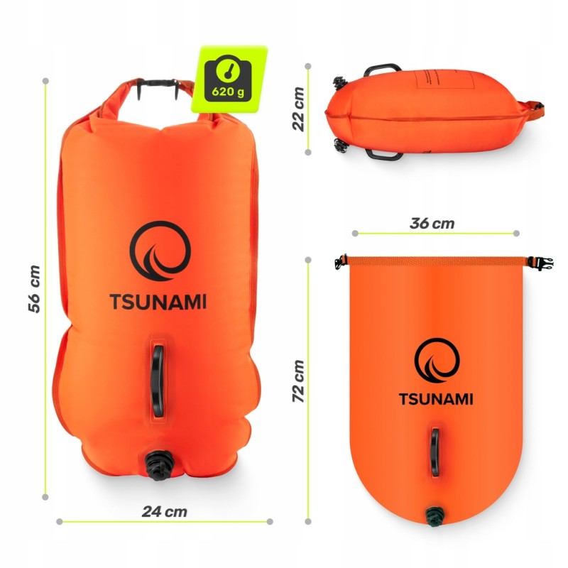 Буй для плавання TSUNAMI надувний 2 в 1 Orange (P-5907739312716)