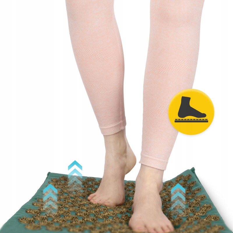 Килимок акупунктурний з подушкою 4FIZJO Eco Mat Аплікатор Кузнєцова Navy Green/Gold (P-5907739312891)