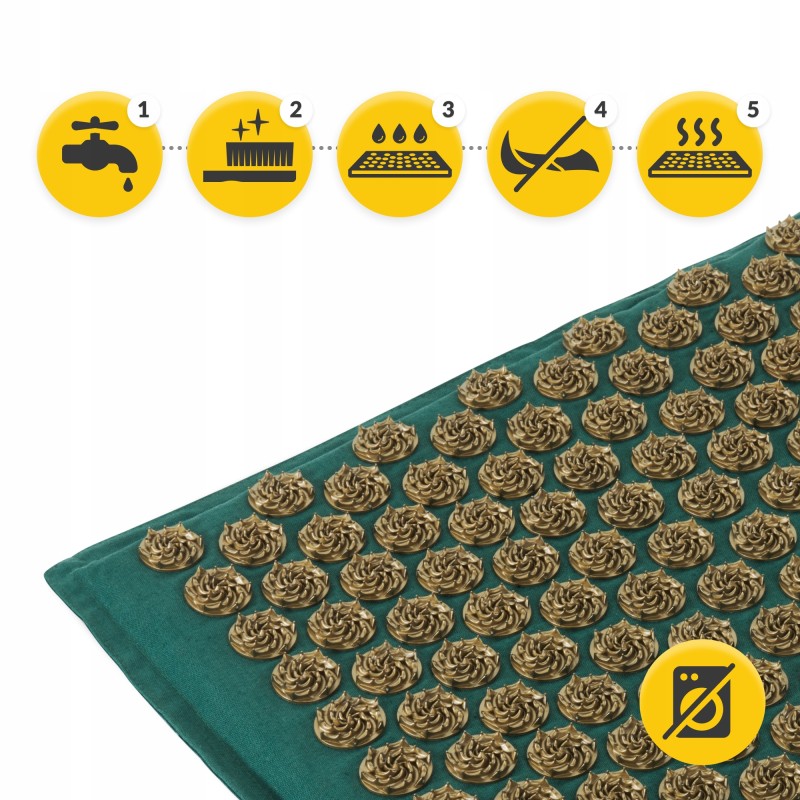 Килимок акупунктурний з подушкою 4FIZJO Eco Mat Аплікатор Кузнєцова Navy Green/Gold (P-5907739312891)