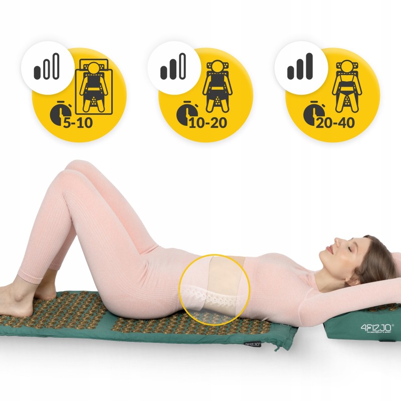 Килимок акупунктурний з подушкою 4FIZJO Eco Mat Аплікатор Кузнєцова Navy Green/Gold (P-5907739312891)