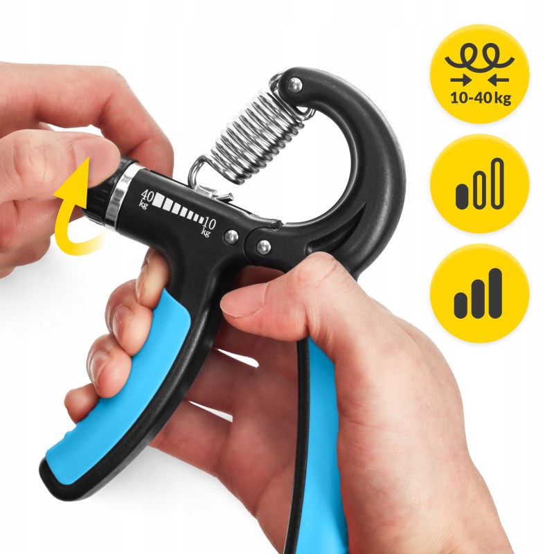 Еспандер кистьовий 4FIZJO 10-40 кг з регульованим навантаженням Black/Blue (P-5907739313331)